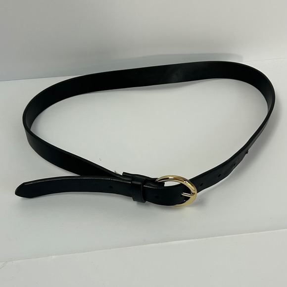 J. CREW Black Leather Belt Gold Buckle Women's 39 Inch Length - Picture 2 of 8